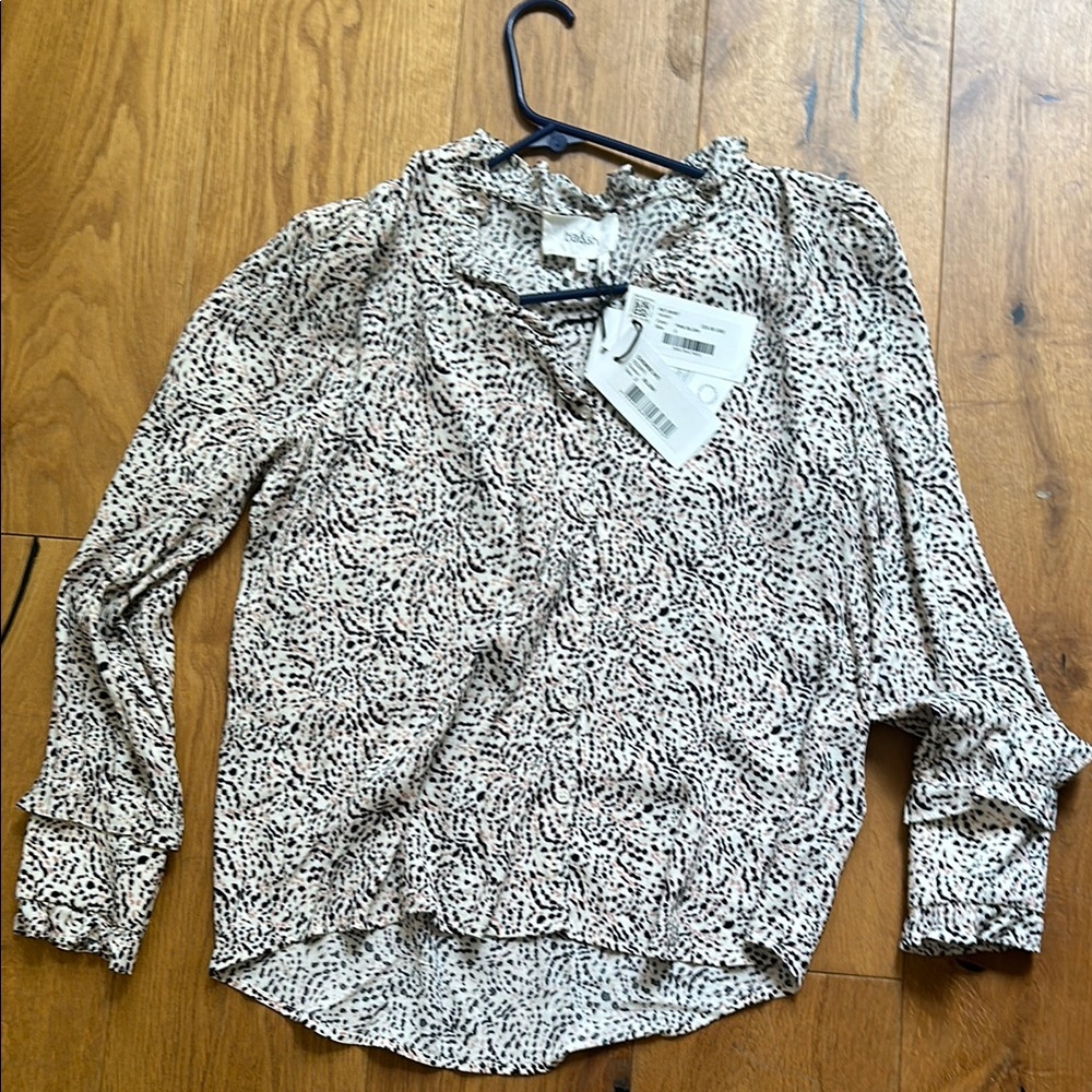 Chic Women's Black and White and Pink Blush by BA&SH Blouse